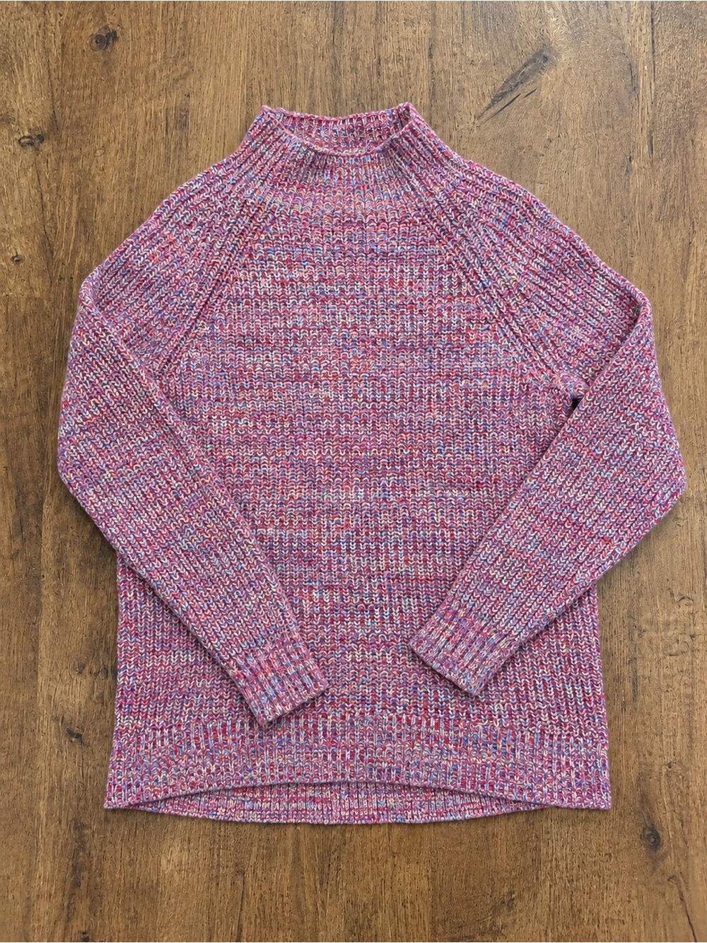 Style & Co Y2K Inspired Marled Multicolor Knit Mock Neck Sweater M 100% Cotton